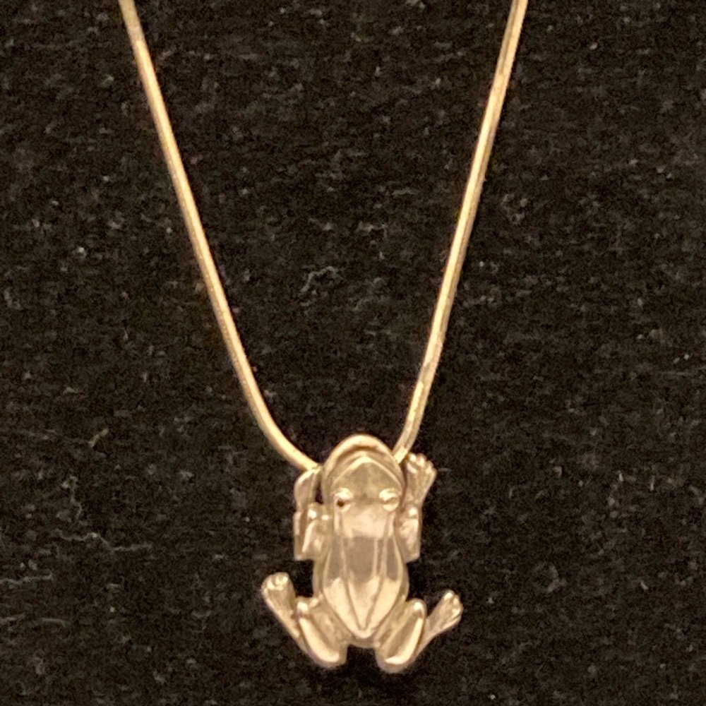 925 Sterling Silver Frog Pendant Necklace - Women Jewelry
